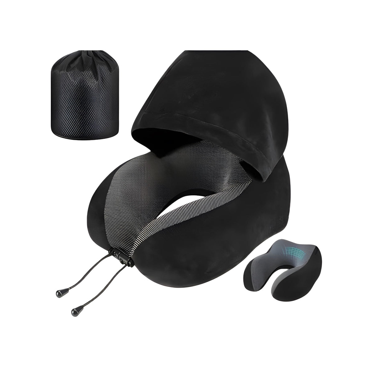 Memory Foam Hooded Travel Neck Pillow