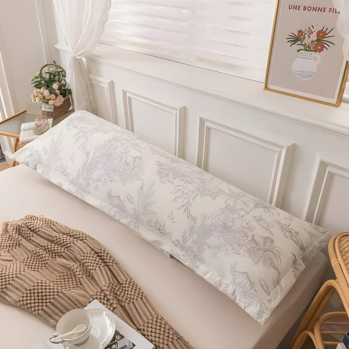 Skin-Friendly Couple Long Pillow Case Cover