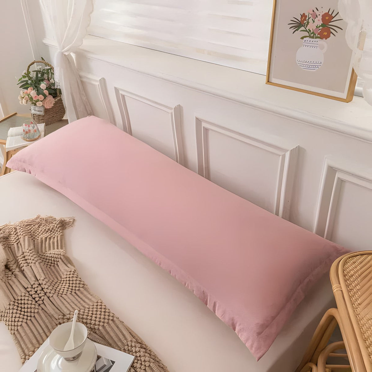Skin-Friendly Couple Long Pillow Case Cover